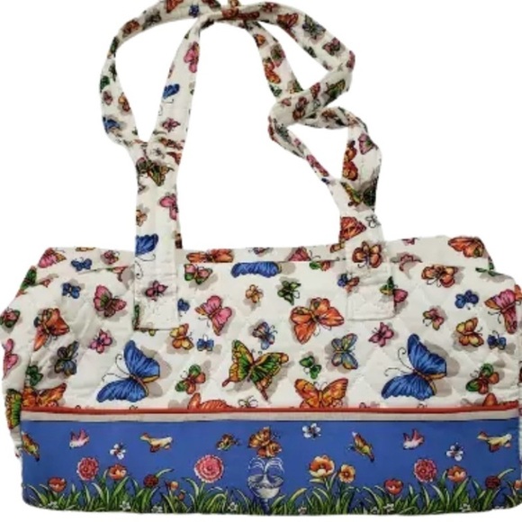 None Handbags - Floral Butterfly Print Women's Bag